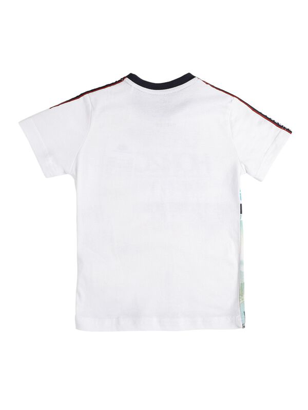 Boys White Knitted T-shirt with Short Pants image number 1
